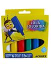 Cola colorida Acrilex com 6 cores Cola colorida Acrilex com 6 cores
