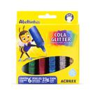 Cola colorida glitter Acrilex com 6 unidades de 23g
