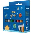 Cola com Glitter Sistema Solar 6 Cores Intensas com Bico Fino Estojo com 6 Frascos de 23G