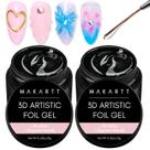Cola de alumínio para unhas Makartt de 8 mL para designs lineares, em forma de concha e ondulados