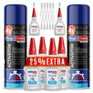 Cola de cianoacrilato Magic Chems CA Glue com ativador, pacote com 2 unidades