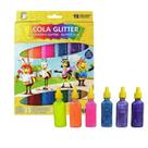Cola glitter acrilex estojo 12 tubos coloridos 23 grs cada