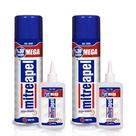 Cola Mitreapel Super CA Glue 133 mL com ativador de spray 500 mL