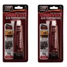 Cola Silicone Orbived (2u) Selante Alta Temperatura Vermelho