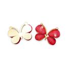 Colagem Borboleta Metal com Vidro Rosa 22x29mm 1pç 5g Artesanato