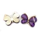 Colagem Borboleta Metal com Vidro Roxo 22x29mm 10pçs 50g Artesanato