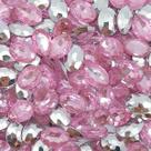 Colagem Oval Strass Acrílico Rosa Transparente 10x14mm 100pçs 35g
