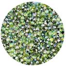 Colagem Redondo Strass Verde Irisado 3mm 1000pçs 10g
