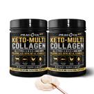 Colágeno Hidrolisado em Pó Peacock Max Keto - 2 Unidades de 480ml com Óleo MCT
