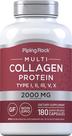 Colágeno Piping Rock Multi Collagen Protein - 180 Cápsulas