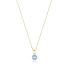 Colar 35cm Infantil Prata 925 Pingente Abc Resinado Com Banho Ouro 18k