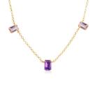Colar 5 Ametista Retangular em Ouro 18K Colar 5 Ametista Retangular em Ouro 18K
