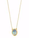 Colar Abalone Oval Facetado