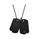 Colar Aço Bola Bola Placa Dupla IPB 30x22mm 60cm
