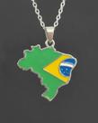 Colar Aço Inox Hipoalergênico Pingente Mapa Do Brasil