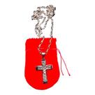 COLAR AÇO INOX TIJOLINHO grossa 4mm 70CM crucifixo ORAÇÃO