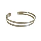 Colar Ajustável Feminino Aro Linea Banhado em Ródio Branco - Choker/ Gargantilha Cor Prata - Semijoia