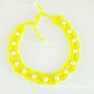Colar Amarelo com Pérolas em Crochê