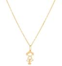 Colar Americana 45cm De Ouro Maciça 18k Com Pingente Menina Colar Americana 45cm De Ouro Maciça 18k Com Pingente Menina