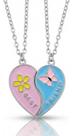 Colar Amizade Coração Flor e Borboleta Kit Melhores Amigas Best Friends BFF Presente Criativo