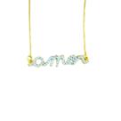 Colar Amor Cravejado Zircônia Prata Banhado A Ouro 18k