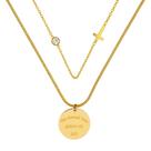 Colar Amor Eterno Cruz Banhado A Ouro 18k