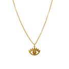 Colar Amuleto Olho Grego Com Zircônia Banhado Em Ouro18k
