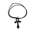 Colar Ankh Preto em Acrilico - Estilo Egípcio Antigo e Gótico