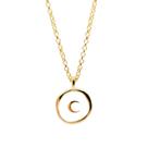 Colar Anna Prado Banhado Em Ouro Com Pingente Forma De Lua Nature Resinada