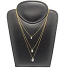 Colar argantilha Tripla Folheada a Ouro 18k com 3 Zirconias