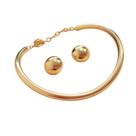 Colar Aro Dourado Médio com Brinco Esfera Colar Aro Dourado Médio com Brinco Esfera