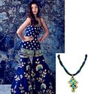 Colar Artesanal Soutache Anti Alérgico Com Pingente HC-47 Cor:Verde/Azul