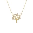 Colar Arvore da Vida com Pedras de Zirconias Banhado Ouro 18