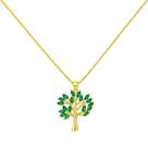 Colar Árvore da Vida com Zircônia Navete Esmeralda Banhado a Ouro Colar Árvore da Vida com Zircônia Navete Esmeralda Banhado a Ouro