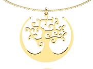 Colar Arvore Da Vida De Prata Banhado A Ouro