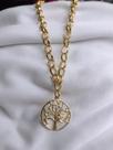 Colar árvore da vida dourado 15 cm