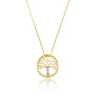 Colar Árvore da Vida Gargantilha Pingente Dourado Feminino
