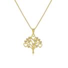 Colar Arvore da Vida Pedras Zircônias Cristal Semi Joias Banhado Ouro 18k Presente Aniversario Mae Mulher Namorada