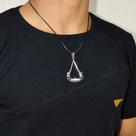 Colar Assassin's Creed Pingente Símbolo Gamer Geek Cordão Ajustável Preto Masculino Acessório Top