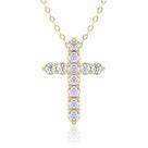 Colar Auyisci Cross com pingente banhado a ouro 14K para mulheres