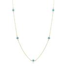 Colar Azul Claro 10 Olhos Ouro