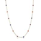 Colar Azul Laranja e Vermelho 3 Cristais