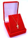 Colar Bailarina 45cm Gargantilha Feminina De Ouro 18k Com Pingente Cruz