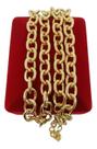 Colar Banhada a Ouro Elo Cadeado 10mm Idêntica A Ouro