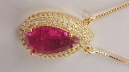 Colar Banhado a Ouro 18k de Rubi Fusion