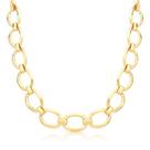 Colar banhado a ouro com elos ovais lisos e fecho boia - 40 cm