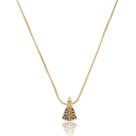 Colar Banhado A Ouro Com Mini Santa De Zircônia
