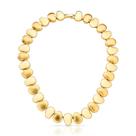 Colar banhado a ouro com ovais acetinados intercalados - 40 cm + extensor