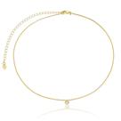 Colar Banhado A Ouro Com Ponto De Luz De Zircônia