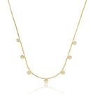 Colar Banhado A Ouro Com Sete Pontos De Luz De Zircônia Colar Banhado A Ouro Com Sete Pontos De Luz De Zircônia